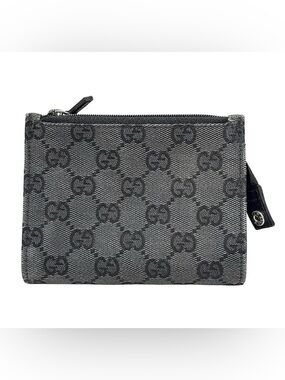 Authentic Gucci GG jacquard leather card and coin case